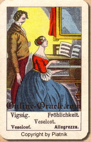 Fröhlichkeit, Biedermeier fortune telling cards with ancient tarot