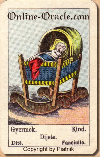 Kind Biedermeier fortune telling cards with ancient tarot
