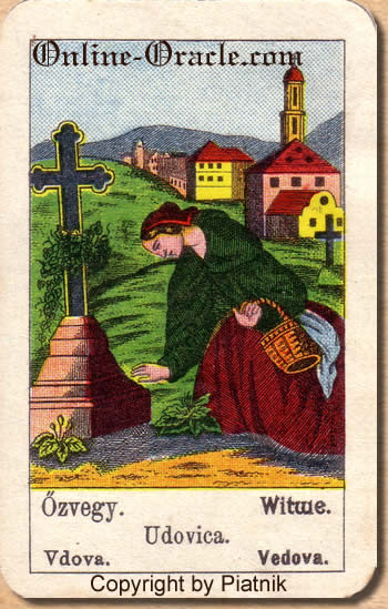 Witwe Biedermeier fortune telling cards with ancient tarot