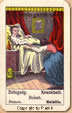 Krankheit, Biedermeier antik Aufschlagkarten, Wahrsagekarten, Biedermeier Fortune telling cards, ancient cartomancy
