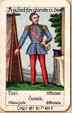 Offizier Biedermeier antik Aufschlagkarten, Wahrsagekarten, Biedermeier Fortune telling cards, ancient cartomancy