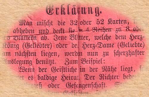 Instruction of Hegenauer Fortune Telling Cards