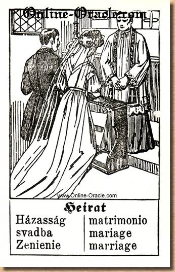 Marriage Hegenauer´s antique ancient Fortune telling Cards from Germany