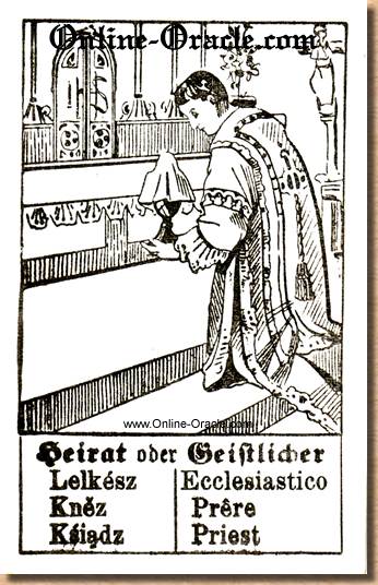 Marriage or priest Hegenauer´s antique ancient Fortune telling Cards from Germany